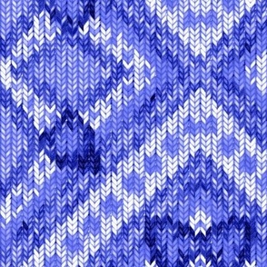 Knitted Diagonal Squares, denim blue, 12 inch