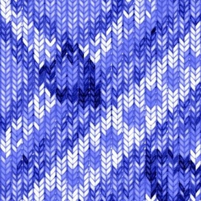 Knitted Diagonal Squares, denim blue, 16 inch