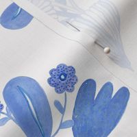 Blue floral - large