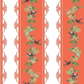 HUMMINGBIRD VINE STRIPE - VIVID VINE COLLECTION (ORANGE)