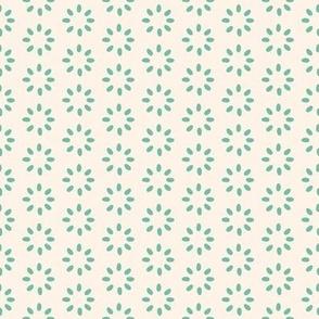 1" Motif XSmall / Anther Circles / Teal Green on Cream (l)