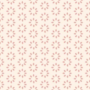 1" Motif XSmall / Anther Circles / Pink on Cream (i)