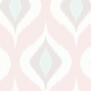 Ikat waves blush grey XXL wallpaper scale by Pippa Shaw