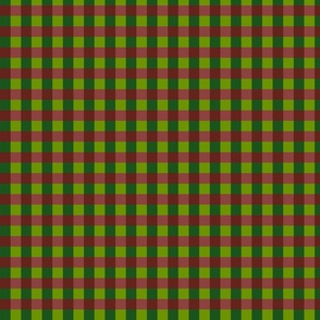 Green and burgundy gingham - Small scale
