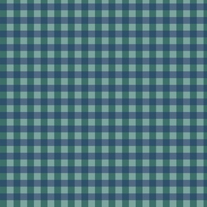 Emerald green and blue gingham - Small scale