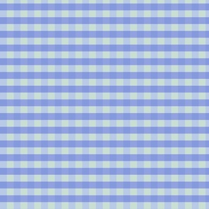 Periwinkle and mint green gingham - Small scale