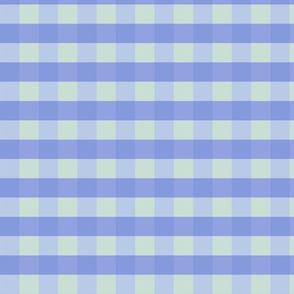 Periwinkle and mint green gingham - Medium scale