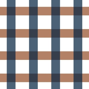 Blue and Brown Gingham Small