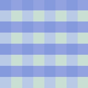 Periwinkle and mint green gingham - Large scale