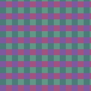 Pink, purple and green gingham - Medium scale