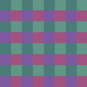 Pink, purple and green gingham - Large scale
