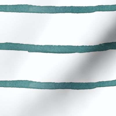 Large Green Watercolor Stripes 