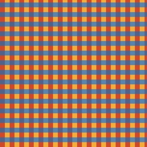 Red, blue and orange gingham - Small scale