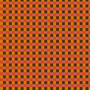 Red, orange and brown gingham - Small scale