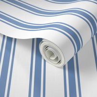 Blue Ticking Stripe on White