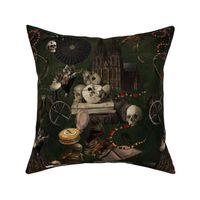 Embark on a Spooky Mystic Dark Academia Journey: Gothic Halloween Aesthetic goth Wallpaper into Middle Age Gothic Dark Mystic. Immerse in Vintage Romanticism under the Enigmatic Night Black