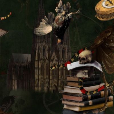 Embark on a Spooky Mystic Dark Academia Journey: Gothic Halloween Aesthetic goth Wallpaper into Middle Age Gothic Dark Mystic. Immerse in Vintage Romanticism under the Enigmatic Night Black