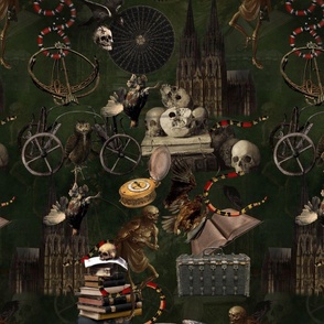 Embark on a Spooky Mystic Dark Academia Journey: Gothic Halloween Aesthetic goth Wallpaper into Middle Age Gothic Dark Mystic. Immerse in Vintage Romanticism under the Enigmatic Night Black