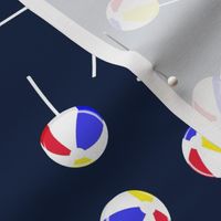 Beach Ball lollipops - summer suckers - royal blue/red/yellow on navy  - LAD22