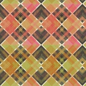 Sherbet argyle plaid check watermelon mix