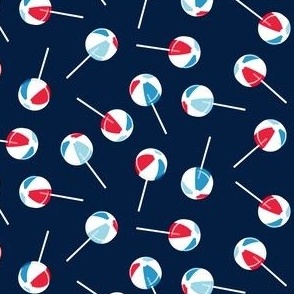 (small scale) Beach Ball lollipops - summer suckers - red white and blue - LAD22