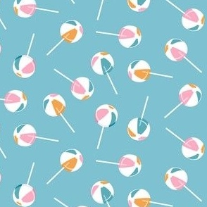 (small scale) Beach Ball lollipops - summer suckers - summer blue - LAD22