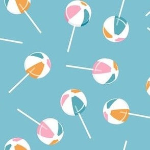 Beach Ball lollipops - summer suckers - summer blue - LAD22