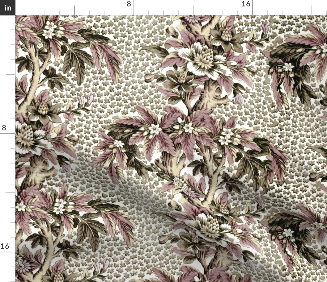 Large FLoral Vine Rustic Farmhouse Neutral