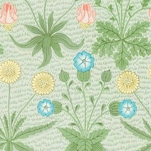 Daisy by William Morris -SMALL - light green antiqued art nouveau art deco, background