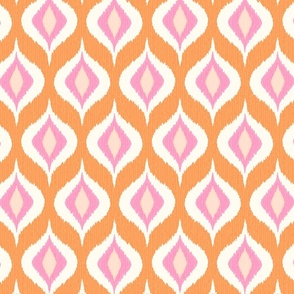 Ikat waves orange rose Large wallpaper scale by Pippa Shaw