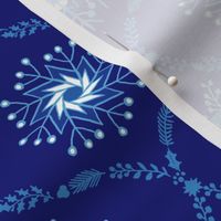 Snowflake ogee porcelain blue| medium