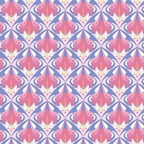 modern tessellated geometric fuchsia in pink and purple small scale
