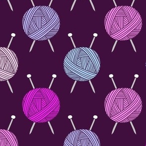 Knitting Needle Cross // Plum Purple