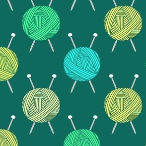 Knitting Needle Cross // Jungle Greens