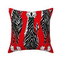 Zebra Buddies on Red- Large