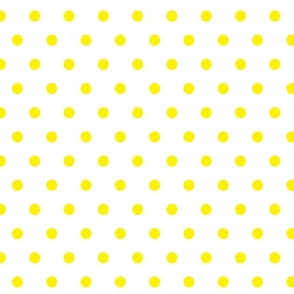 Yellow Polka Dots on White