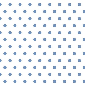 Blue Polka Dots on White