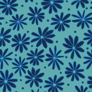 Bonsai Blue Flowers