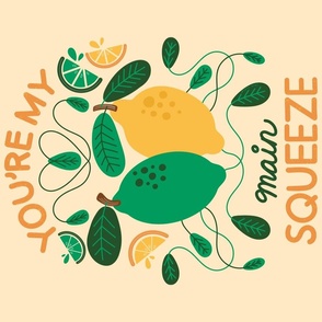 You're My Main Squeeze - Lemons + Limes Wall Hanging / Tea Towel