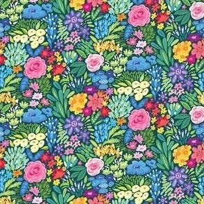 Rainbow Floral Fabric, Wallpaper and Home Decor | Spoonflower