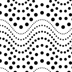 Black and White Polka Dots in Horizontal Frequency Waves // 685 DPI