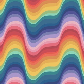 Rainbow Stripe Fabric, Wallpaper and Home Decor