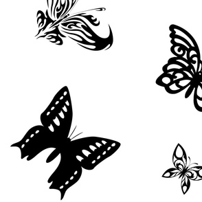 Black and White Butterfly Pattern