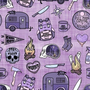 Spooky Camping purple linen