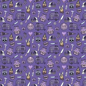 Small scale spooky Camping purple