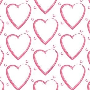 Hearts pink  / dots