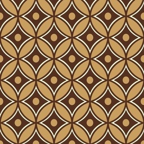 Midtown Grille: MCM Gold & Walnut Geometric, Diamonds