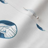 Blue Metallic Virgin Mary Symbol