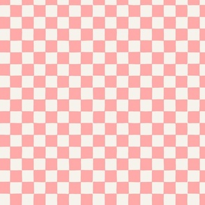 Small // Retro Checker Checkerboard Chequerboard Pattern in Bubblegum Pink