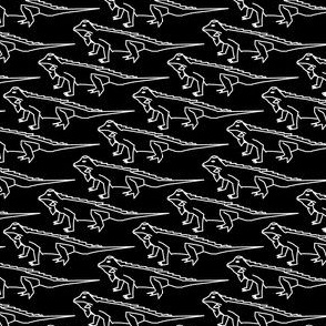 Mini Iguanas - Simple Black and White Reptile Pattern